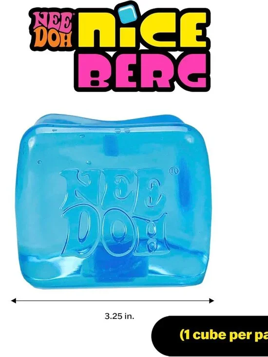 Schylling NeeDoh Nice Berg - Giant NeeDoh Nice Cube - Sensory Squeeze Toy Blue - Picture 2 of 4